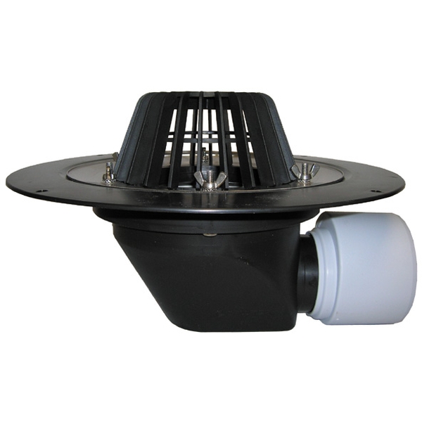 HL64 воронка для неэксплуатируемой кровли, с гориз. выпуском, фланцем DN75/110